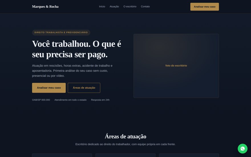 Modelo de site para escritório de advocacia