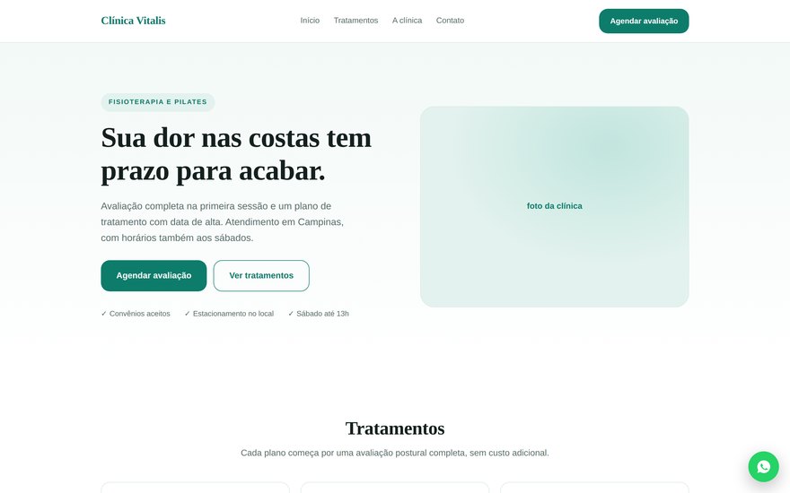 Modelo de site para clínica de fisioterapia